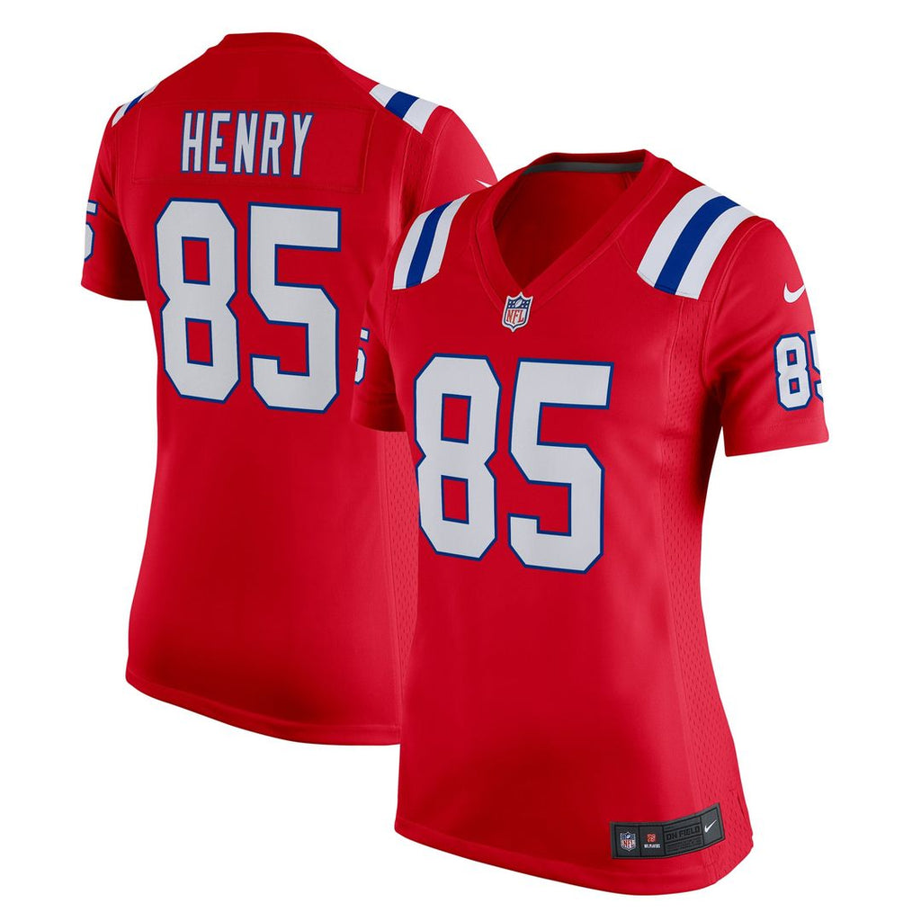 Women's Nike New England Patriots Hunter Henry Red Team Game NFL Jersey