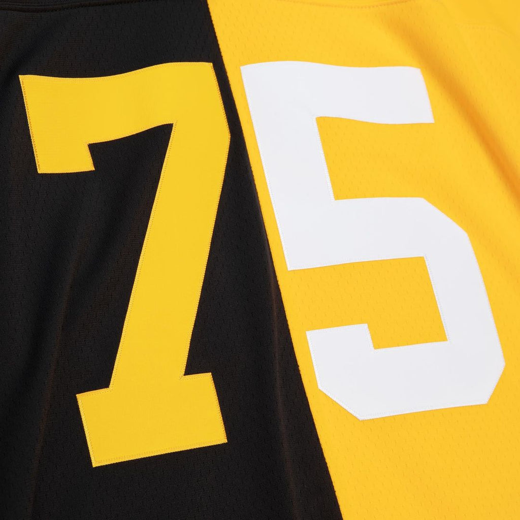 Men's Mitchell & Ness Pittsburgh Steelers Joe Greene Black/Gold 1976 Split Legacy Replica NFL Jersey