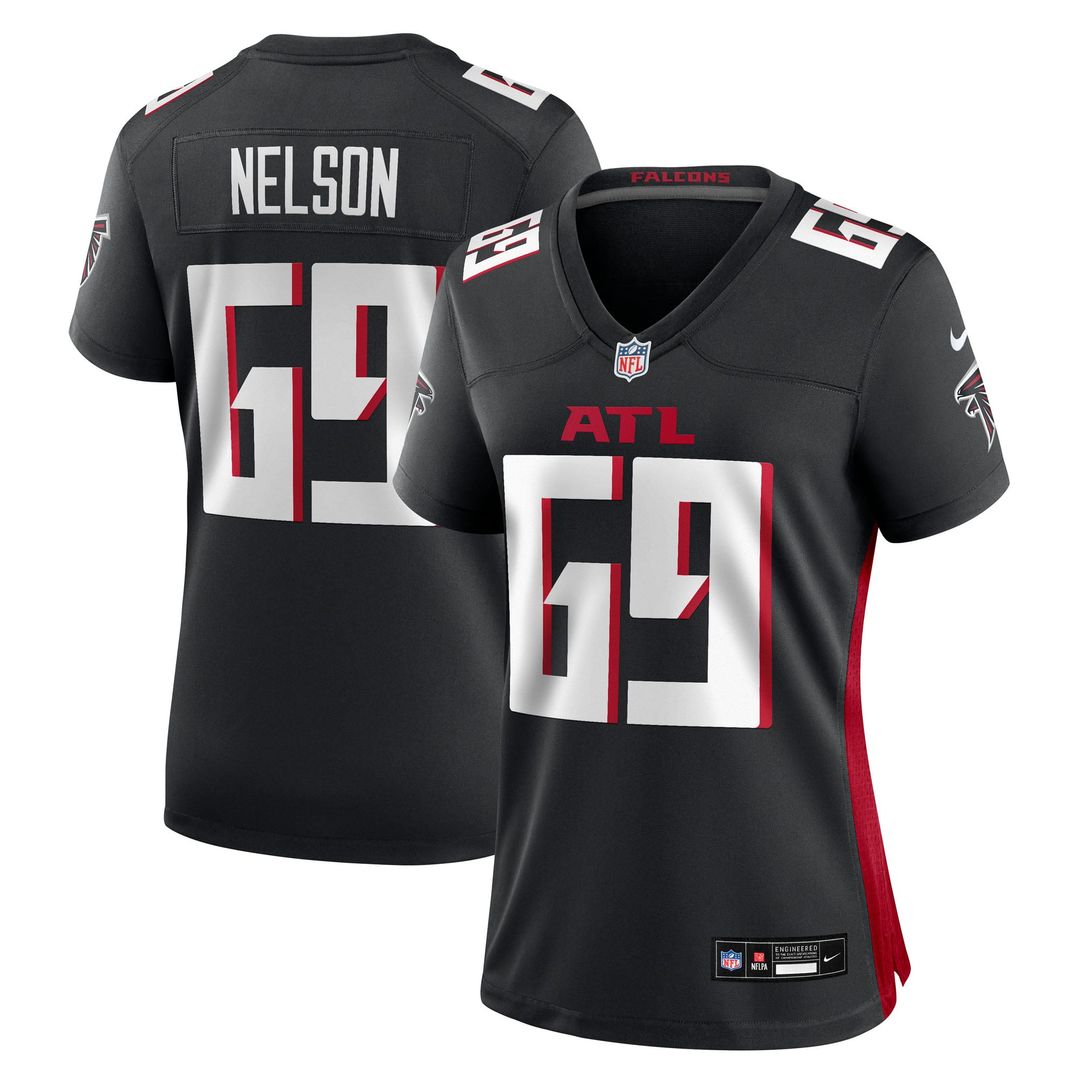 Women's Nike Atlanta Falcons Jack Nelson Black Team Game NFL Jersey