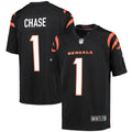 Youth Nike Cincinnati Bengals Ja'Marr Chase Black Game NFL Jersey