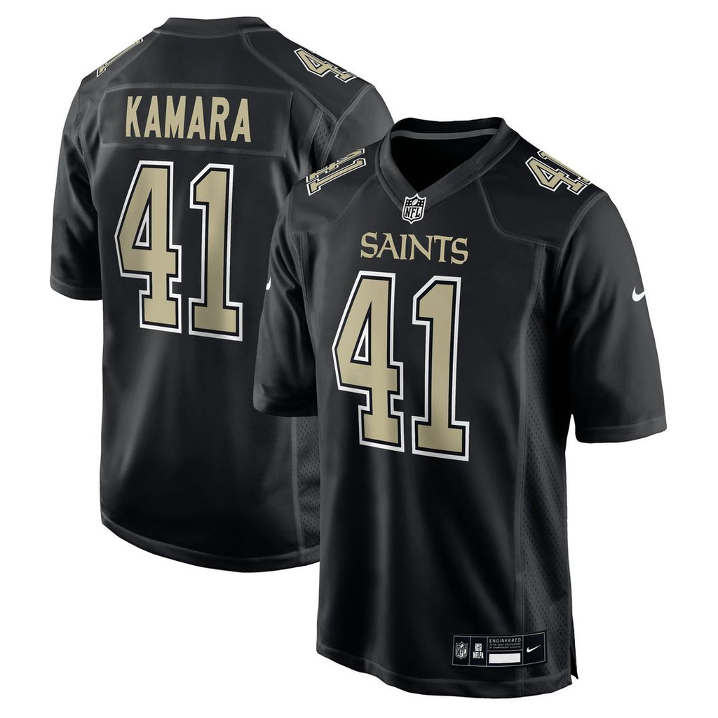 Men's Nike New Orleans Saints Alvin Kamara Carbon Black Fashion Game NFL Jersey