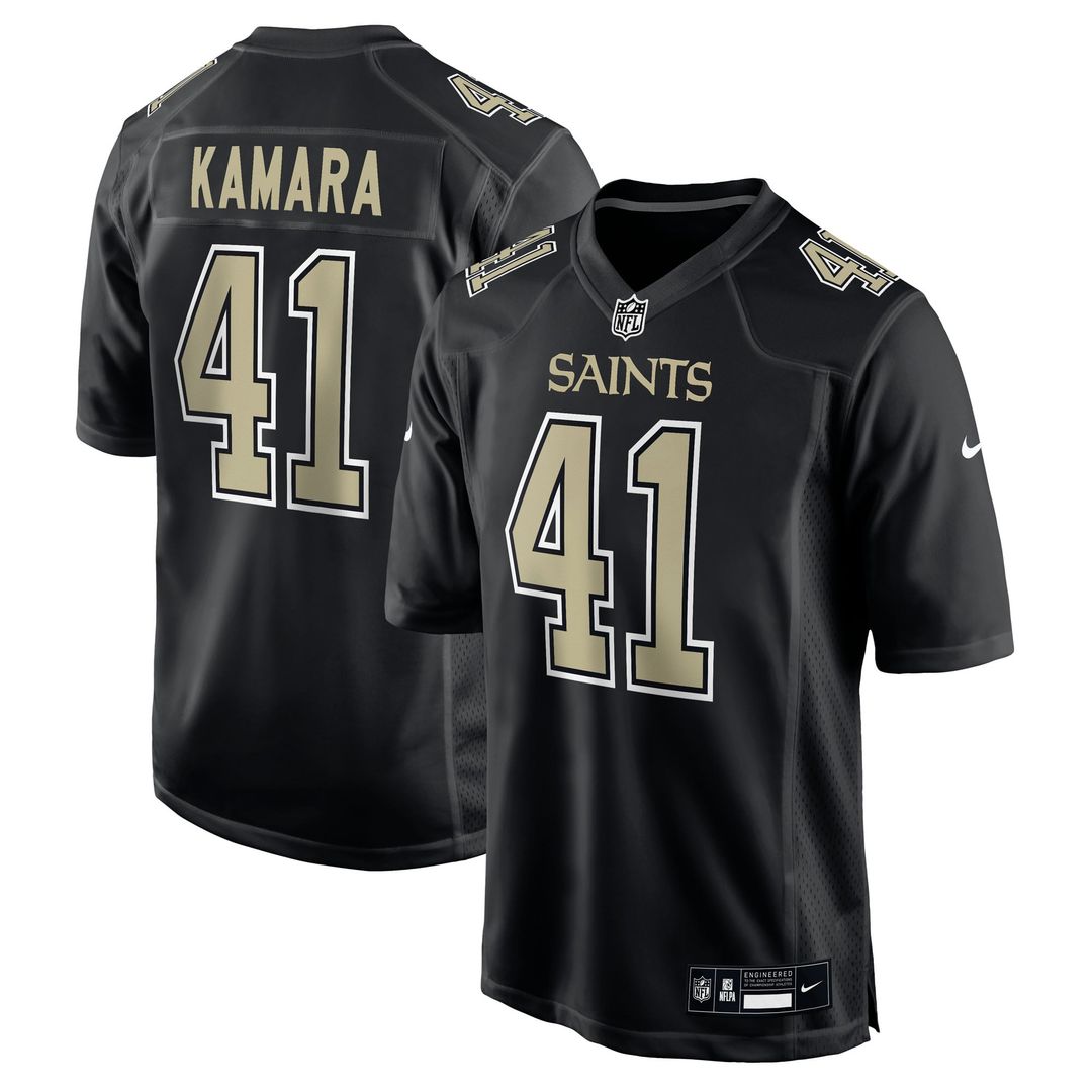 Men's Nike New Orleans Saints Alvin Kamara Carbon Black Fashion Game NFL Jersey
