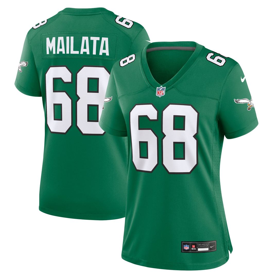 Women's Nike Philadelphia Eagles Jordan Mailata Midnight Green Team Game NFL Jersey