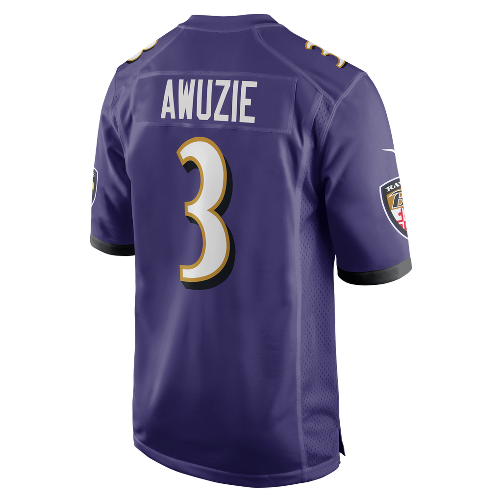 Men's Nike Baltimore Ravens Chidobe Awuzie Purple Team Game NFL Jersey
