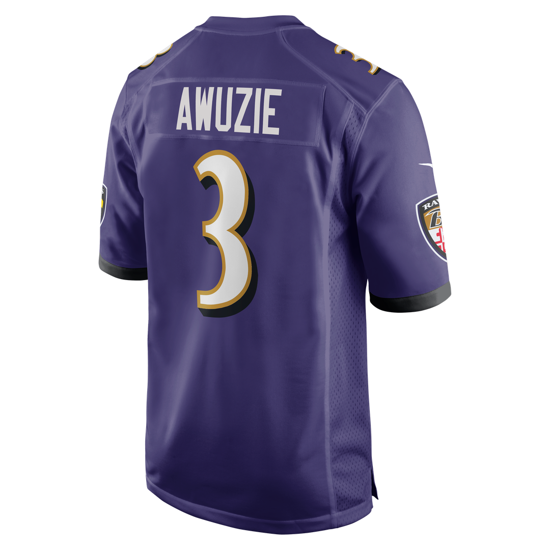 Men's Nike Baltimore Ravens Chidobe Awuzie Purple Team Game NFL Jersey