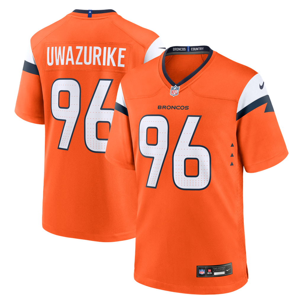 Men's Nike Denver Broncos Eyioma Uwazurike Orange Team Game NFL Jersey