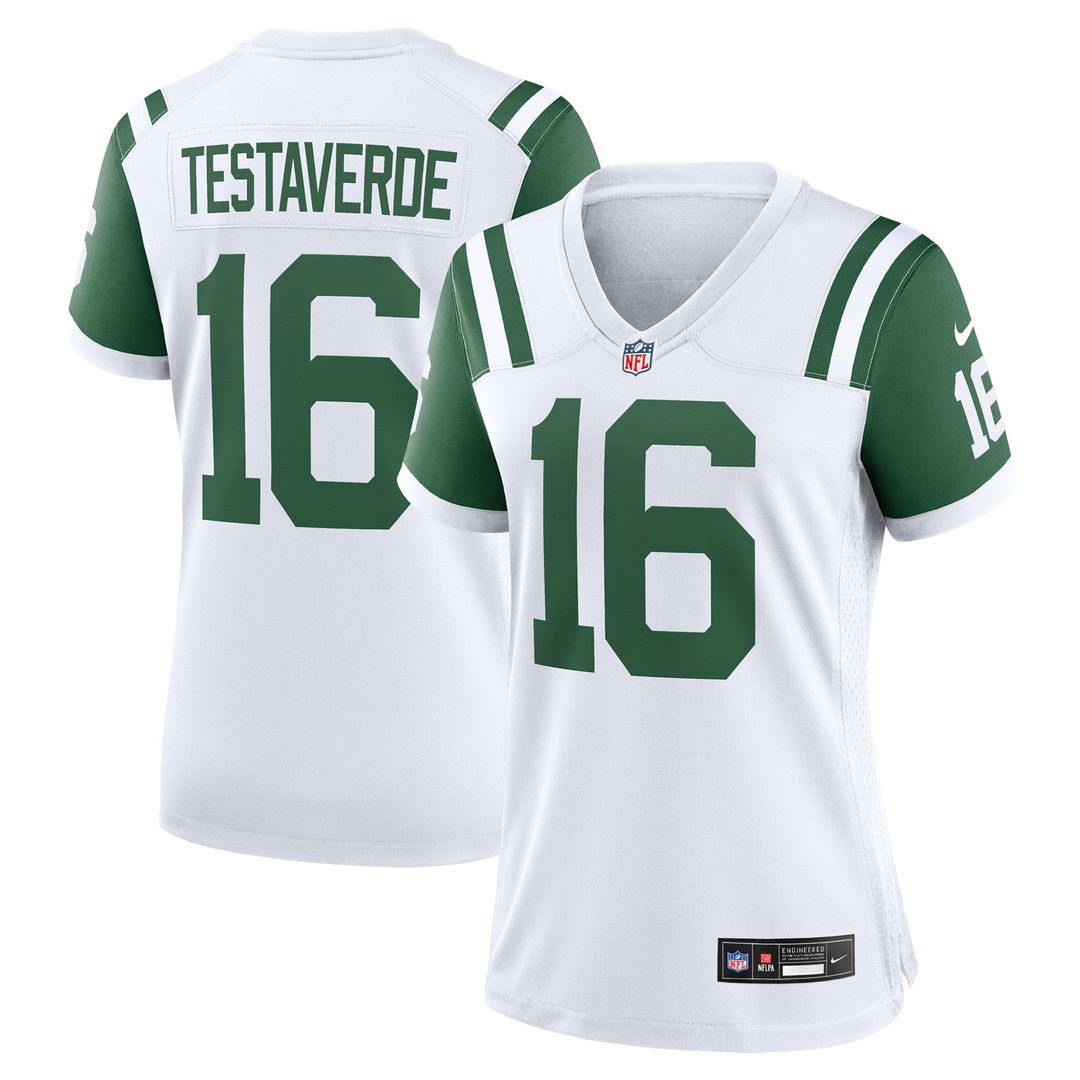 Women's Nike New York Jets Vinny Testaverde White Classic Alternate Retired Player Game NFL Jersey
