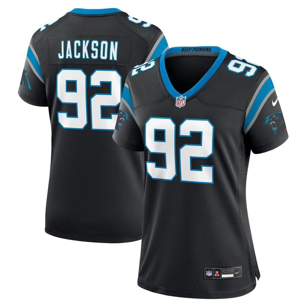 Women's Nike Carolina Panthers Cam Jackson Black Team Game NFL Jersey