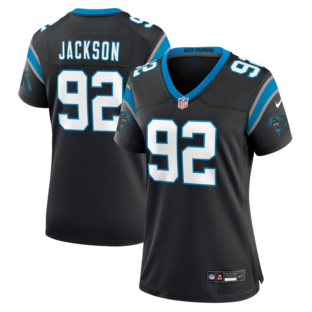 Women's Nike Carolina Panthers Cam Jackson Black Team Game NFL Jersey