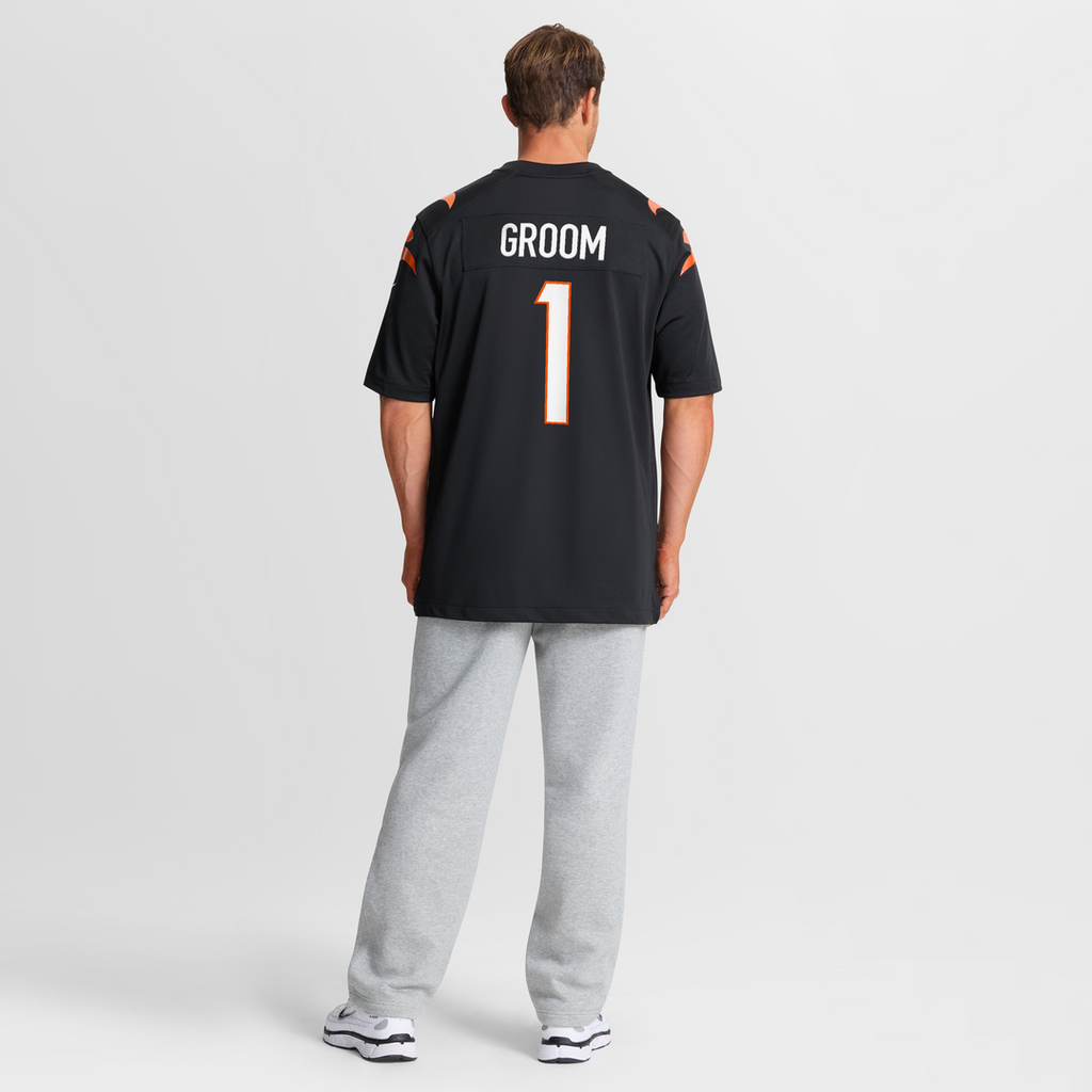 Men's Nike Cincinnati Bengals Number 1 Groom Black Game NFL Jersey
