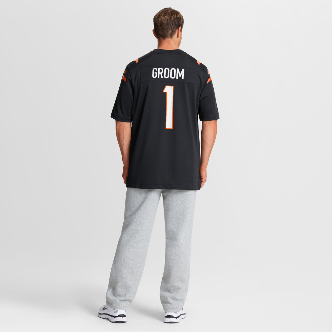 Men's Nike Cincinnati Bengals Number 1 Groom Black Game NFL Jersey