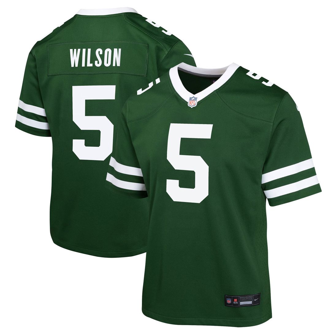 Youth Nike New York Jets Garrett Wilson Green Game NFL Jersey