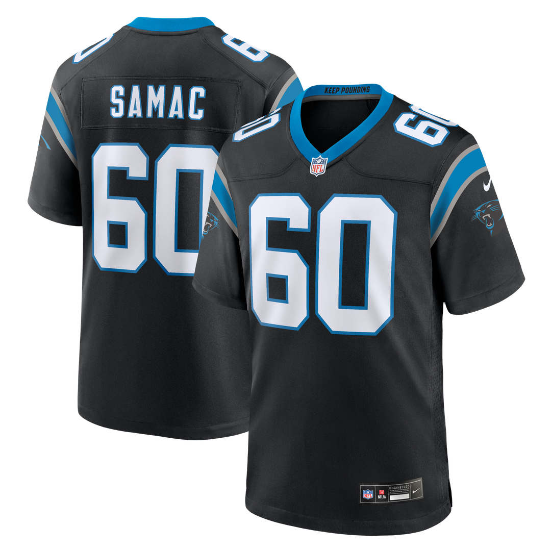 Men's Nike Carolina Panthers Nick Samac Black Team Game NFL Jersey