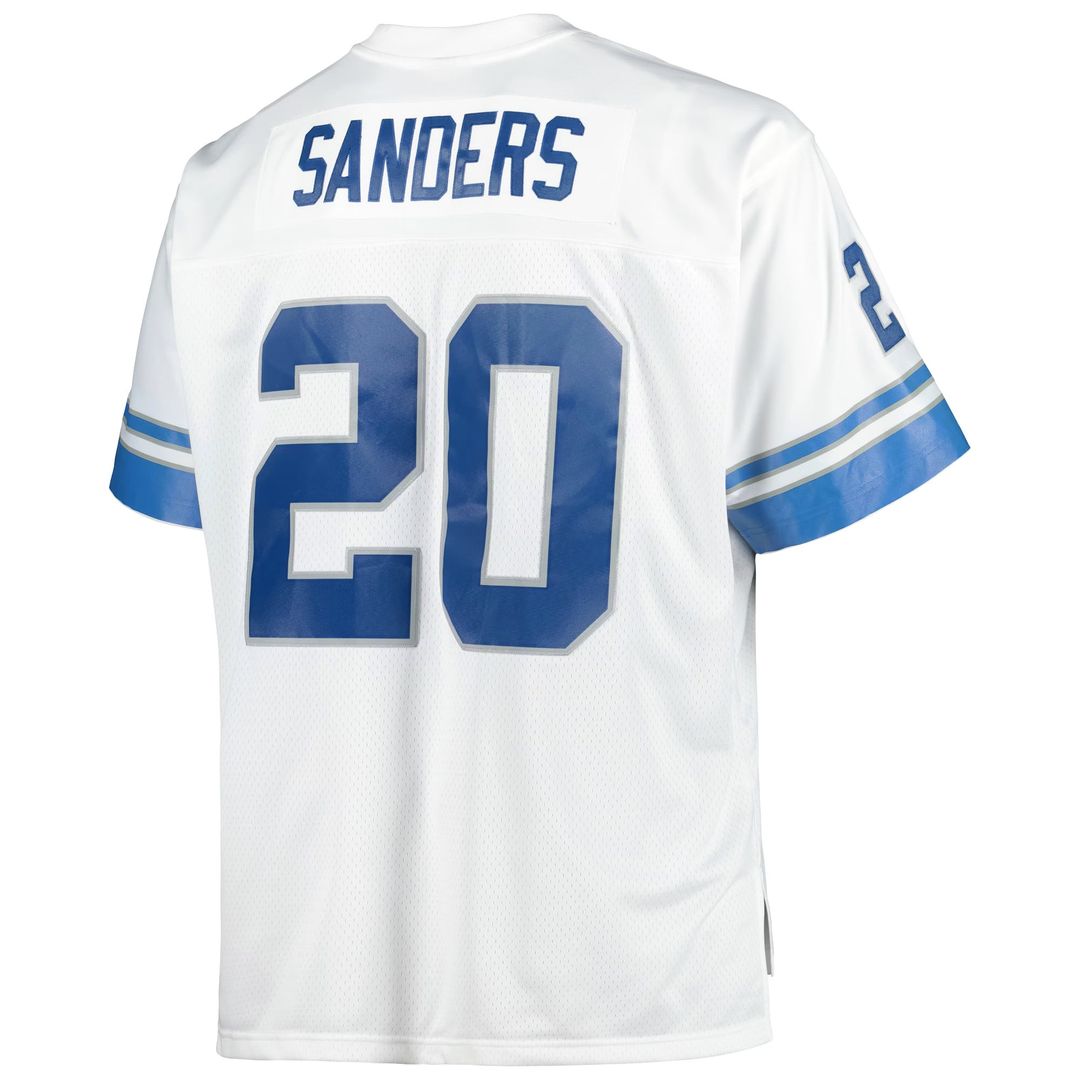 Men's Big & Tall Mitchell & Ness Detroit Lions Barry Sanders White 1996 Retired Player Replica NFL Jersey