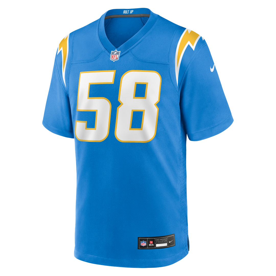Men's Nike Los Angeles Chargers Tae Crowder Powder Blue Team Game NFL Jersey