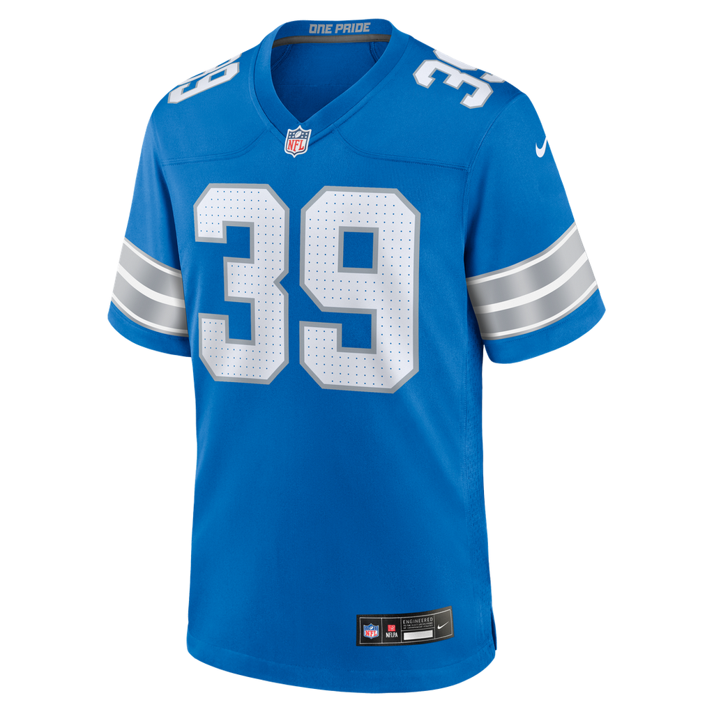 Men's Nike Detroit Lions Jake Bates Blue Team Game NFL Jersey
