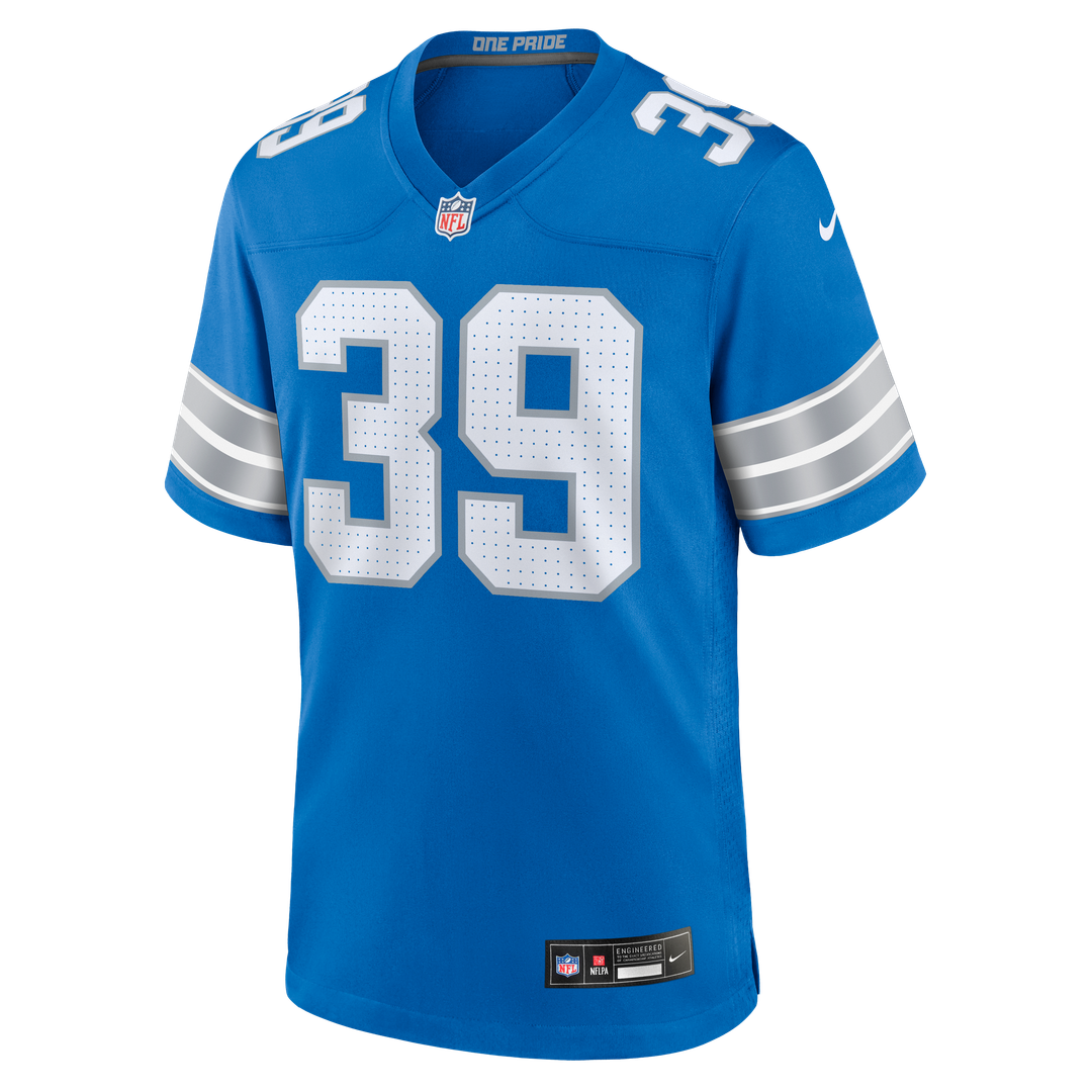 Men's Nike Detroit Lions Jake Bates Blue Team Game NFL Jersey