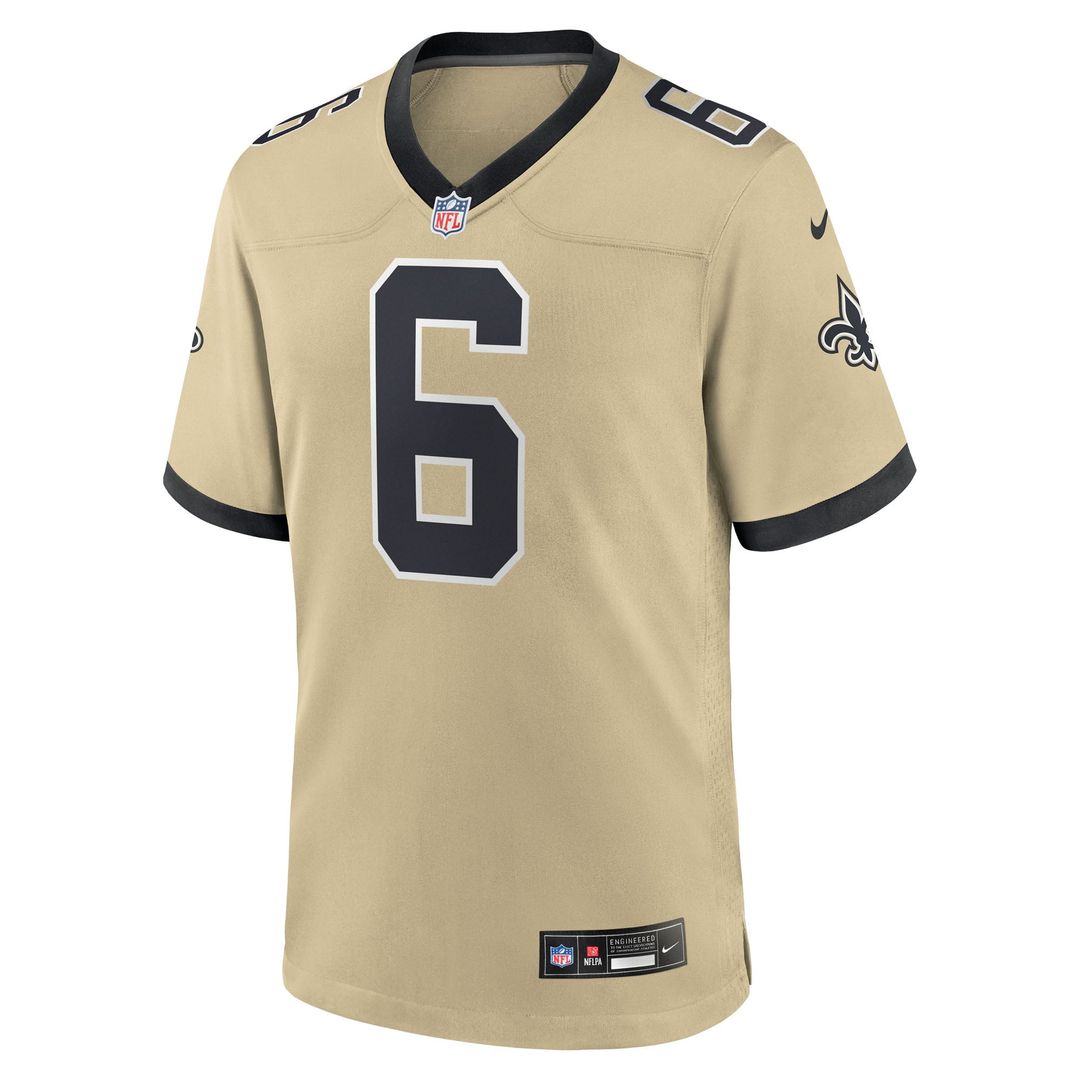 Men's Nike New Orleans Saints Tyler Shough Black Game NFL Jersey