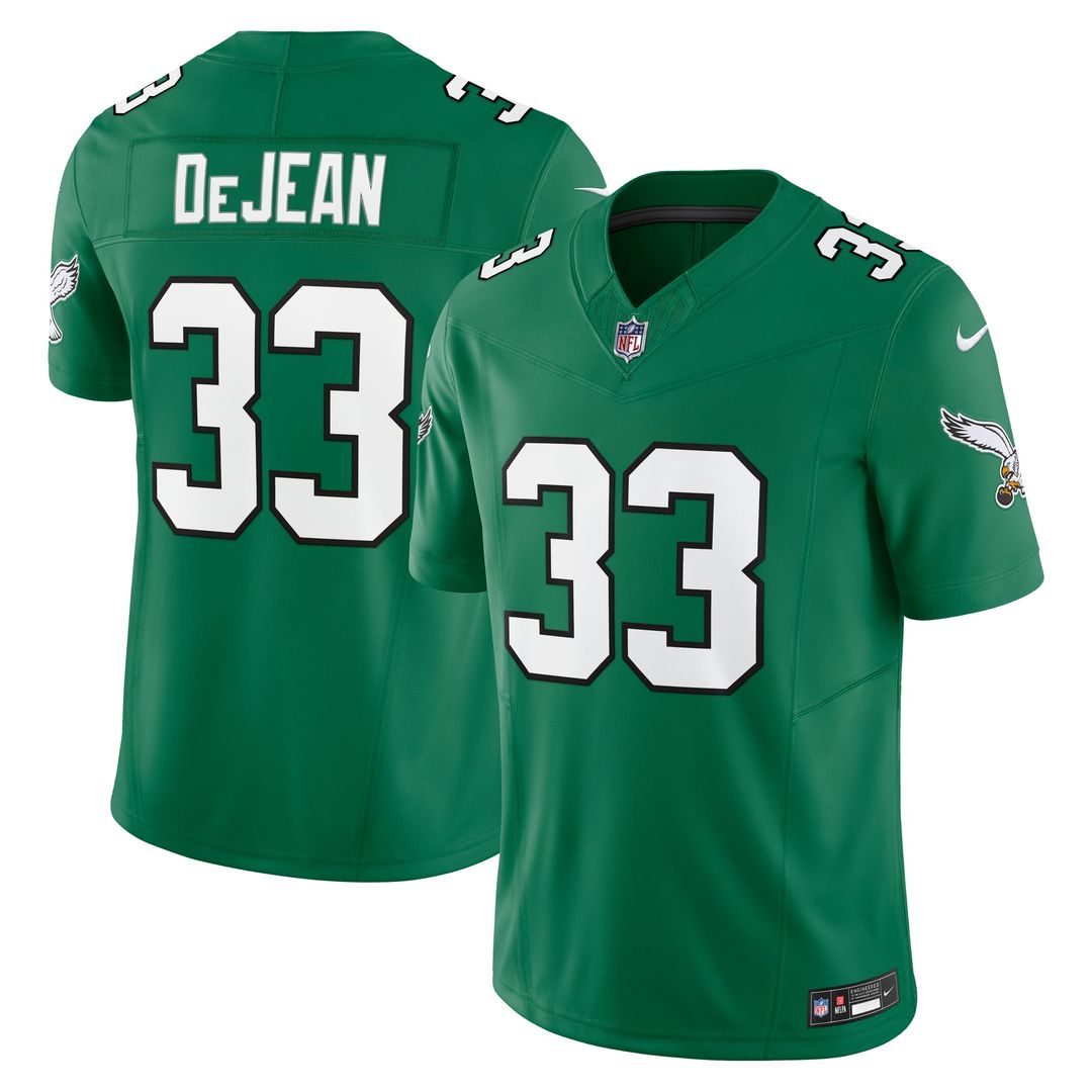 Men's Nike Philadelphia Eagles Cooper DeJean Midnight Green Team Vapor F.U.S.E. Limited NFL Jersey