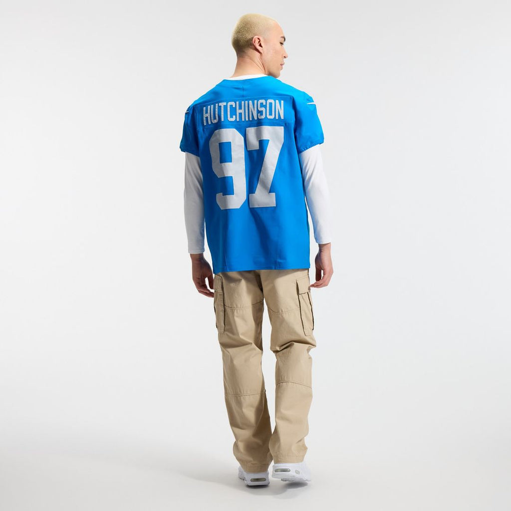 Men's Nike Detroit Lions Aidan Hutchinson Blue Alternate Vapor F.U.S.E. Elite NFL Jersey