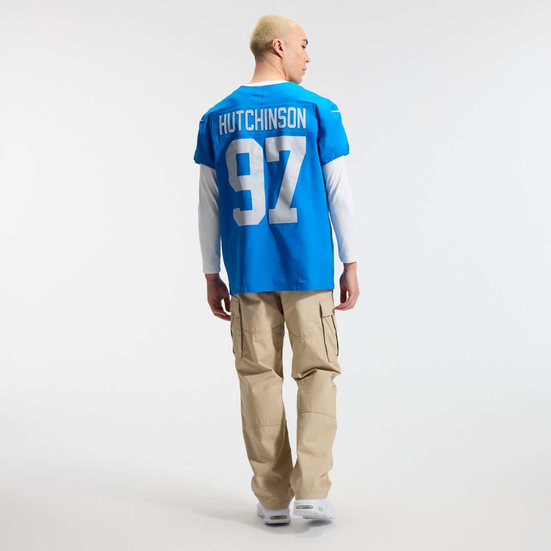 Men's Nike Detroit Lions Aidan Hutchinson Blue Alternate Vapor F.U.S.E. Elite NFL Jersey