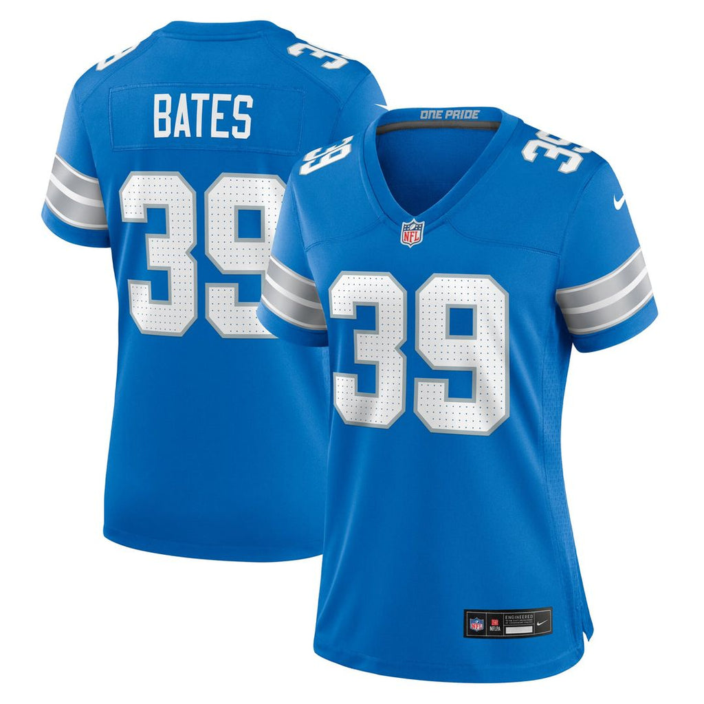 Women's Nike Detroit Lions Jake Bates Blue Team Game NFL Jersey