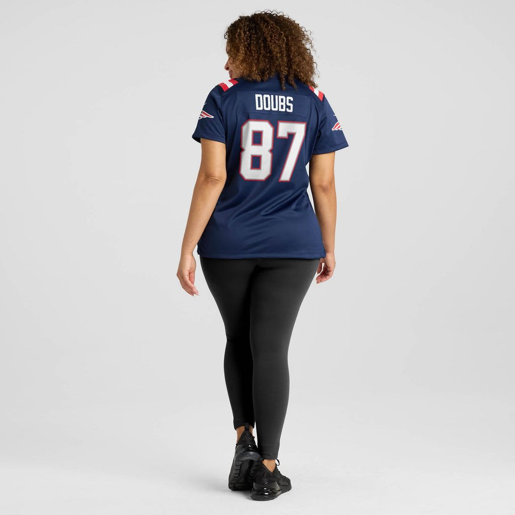 Women's Nike New England Patriots Romeo Doubs Navy Game NFL Jersey