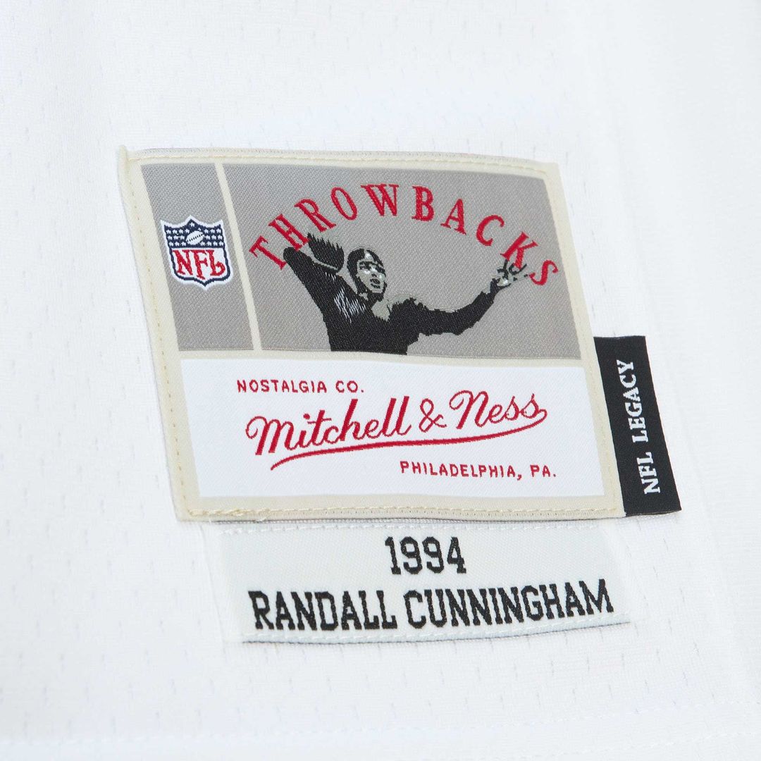 Men's Mitchell & Ness Philadelphia Eagles Randall Cunningham White Legacy Replica NFL Jersey