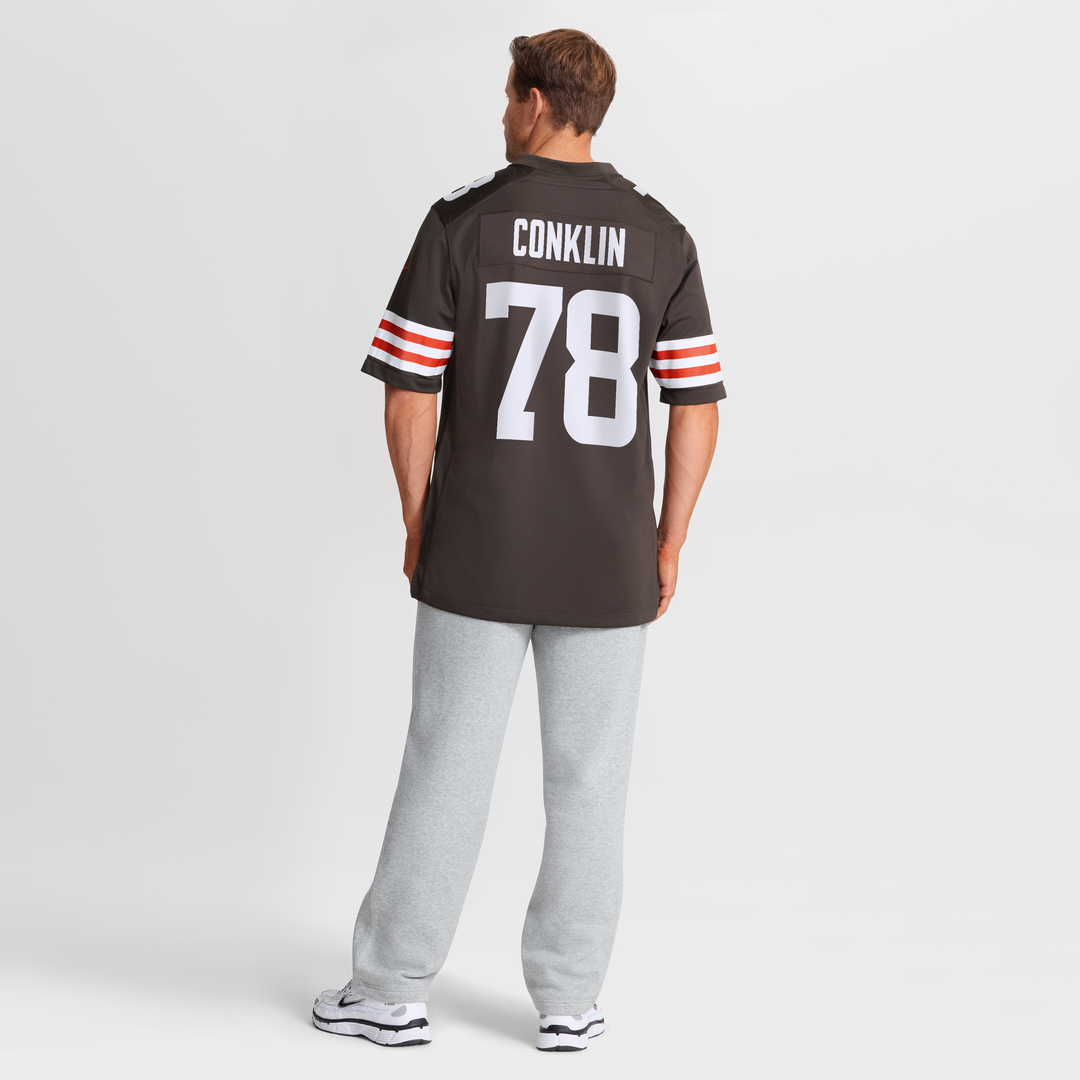 Men's Nike Cleveland Browns Jack Conklin Brown Team Game NFL Jersey