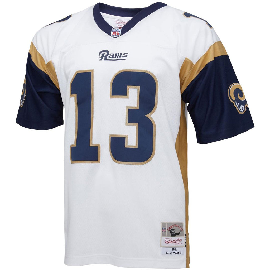Men's Big & Tall Mitchell & Ness Los Angeles Rams Kurt Warner White 2001 Retired Player Replica NFL Jersey