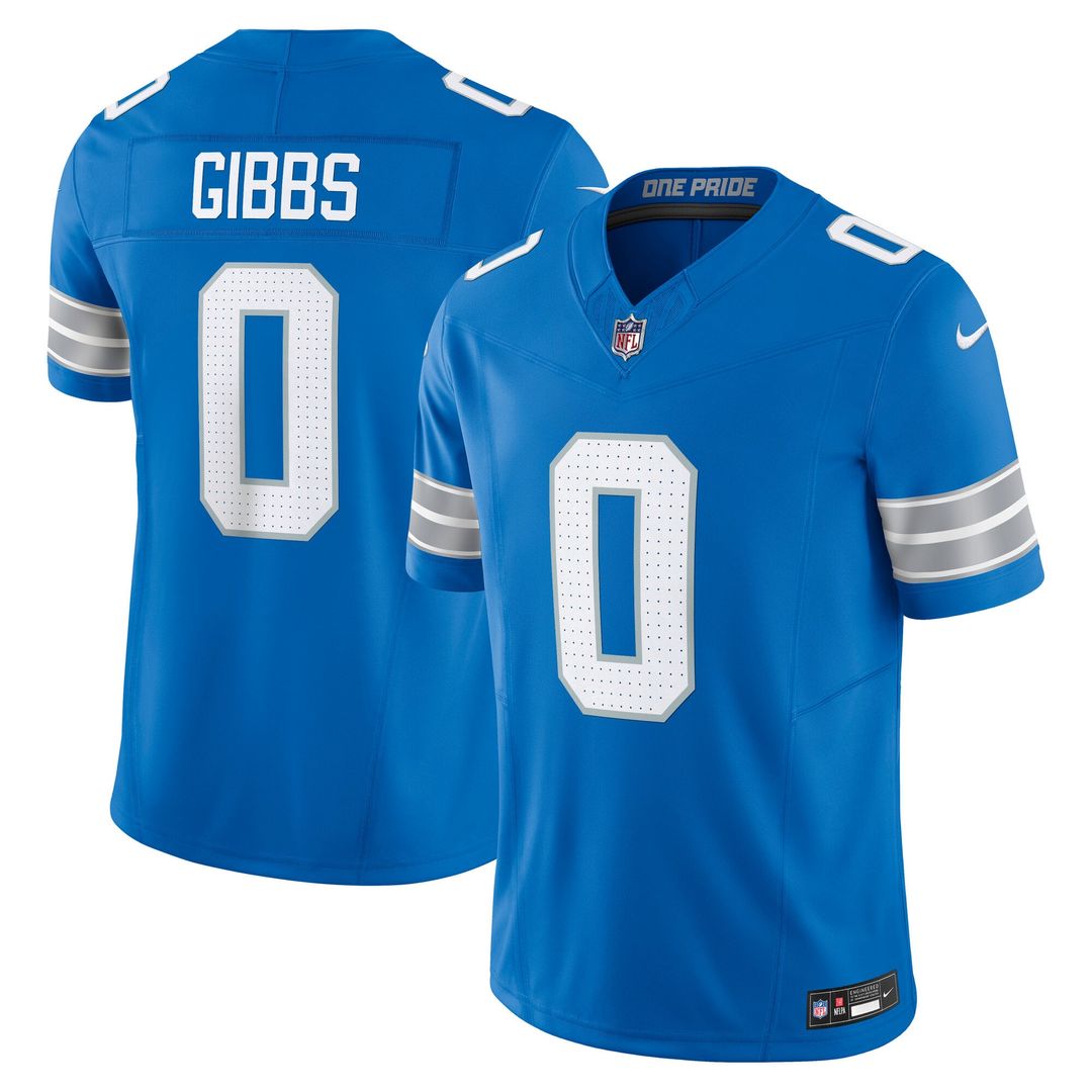 Men's Nike Detroit Lions Jahmyr Gibbs Blue Vapor F.U.S.E. Limited NFL Jersey