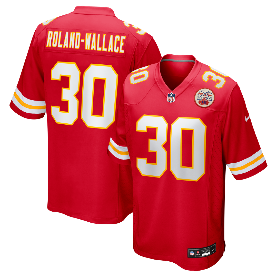 Men's Nike Kansas City Chiefs Chris Roland-Wallace Red Game NFL Jersey