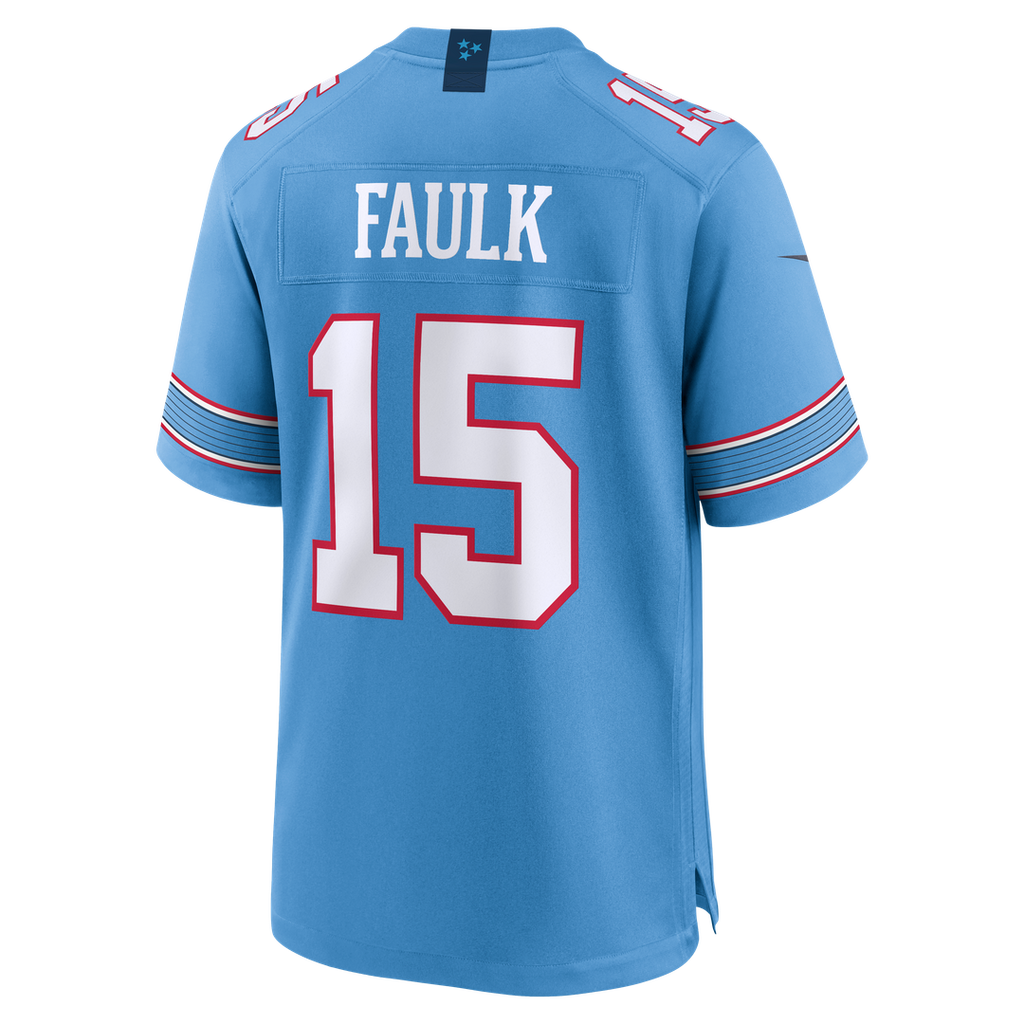 Men's Nike Tennessee Titans Keldric Faulk Light Blue 2026 NFL Draft First Round Pick No.31 Game NFL Jersey