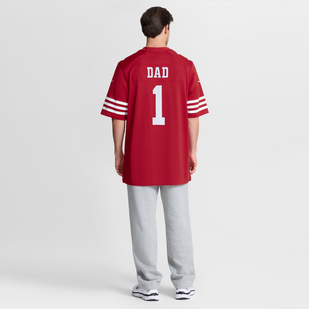 Men's Nike San Francisco 49ers Number 1 Dad Scarlet Game NFL Jersey