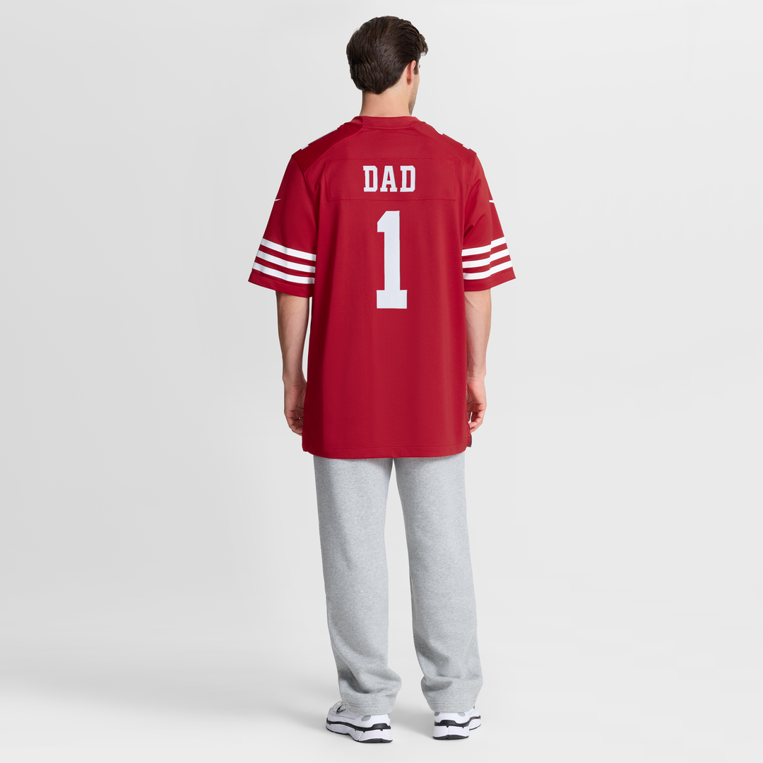 Men's Nike San Francisco 49ers Number 1 Dad Scarlet Game NFL Jersey