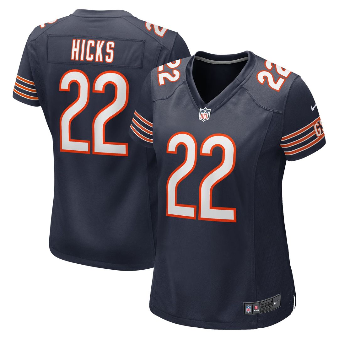 Women's Nike Chicago Bears Elijah Hicks Navy Team Game NFL Jersey