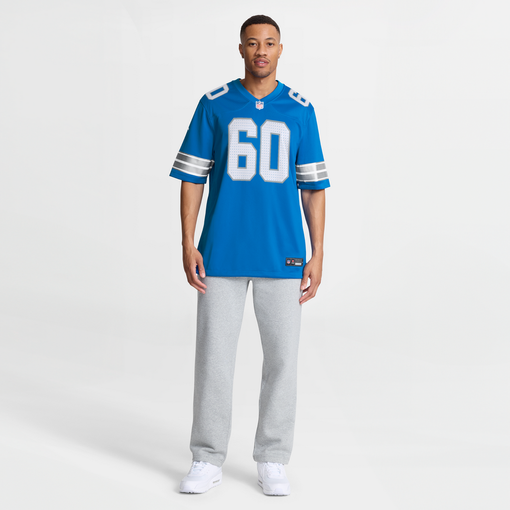 Men's Nike Detroit Lions Graham Glasgow Blue Team Game NFL Jersey