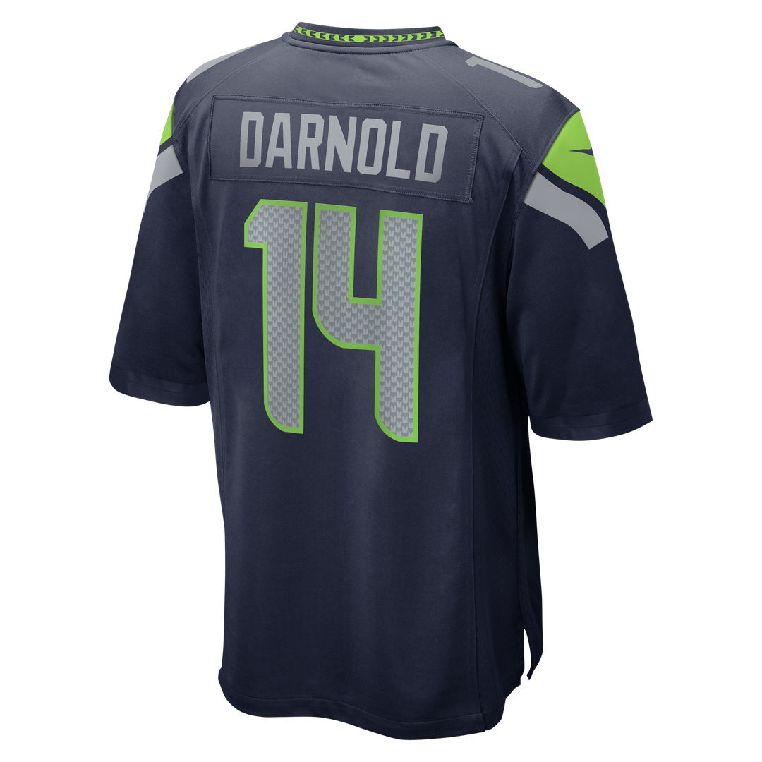 Men's Nike Seattle Seahawks Sam Darnold College Navy Super Bowl LX Patch Game NFL Jersey