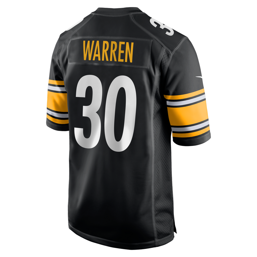 Men's Nike Pittsburgh Steelers Jaylen Warren Black Game Player NFL Jersey