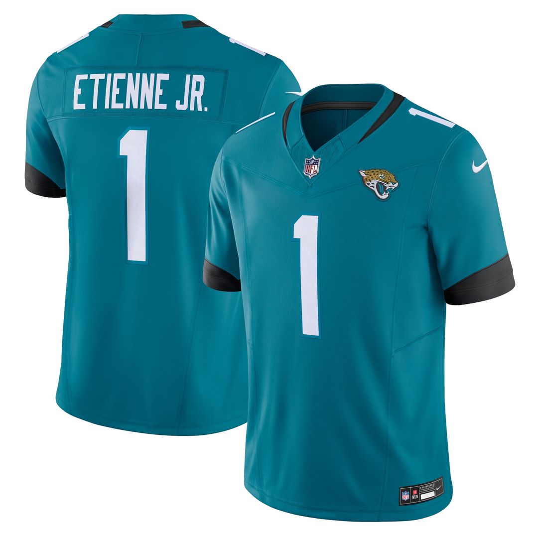 Men's Nike Jacksonville Jaguars Travis Etienne Black Vapor F.U.S.E. Limited NFL Jersey