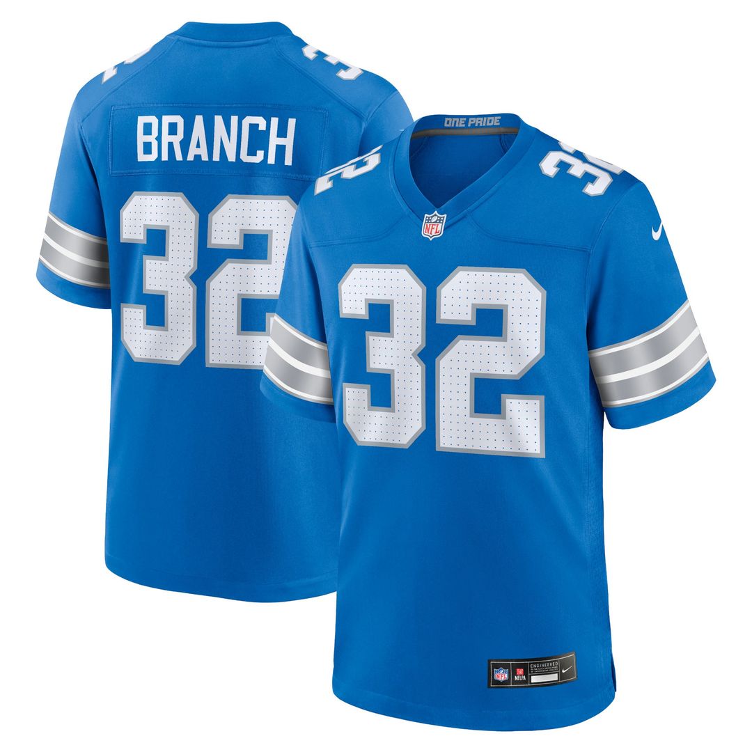 Men's Nike Detroit Lions Brian Branch White Game NFL Jersey