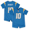 Infant Nike Los Angeles Chargers Justin Herbert Powder Blue Game Romper NFL Jersey