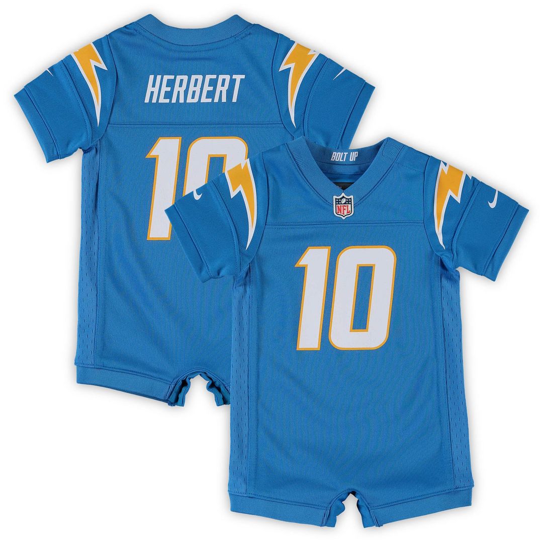 Infant Nike Los Angeles Chargers Justin Herbert Powder Blue Game Romper NFL Jersey