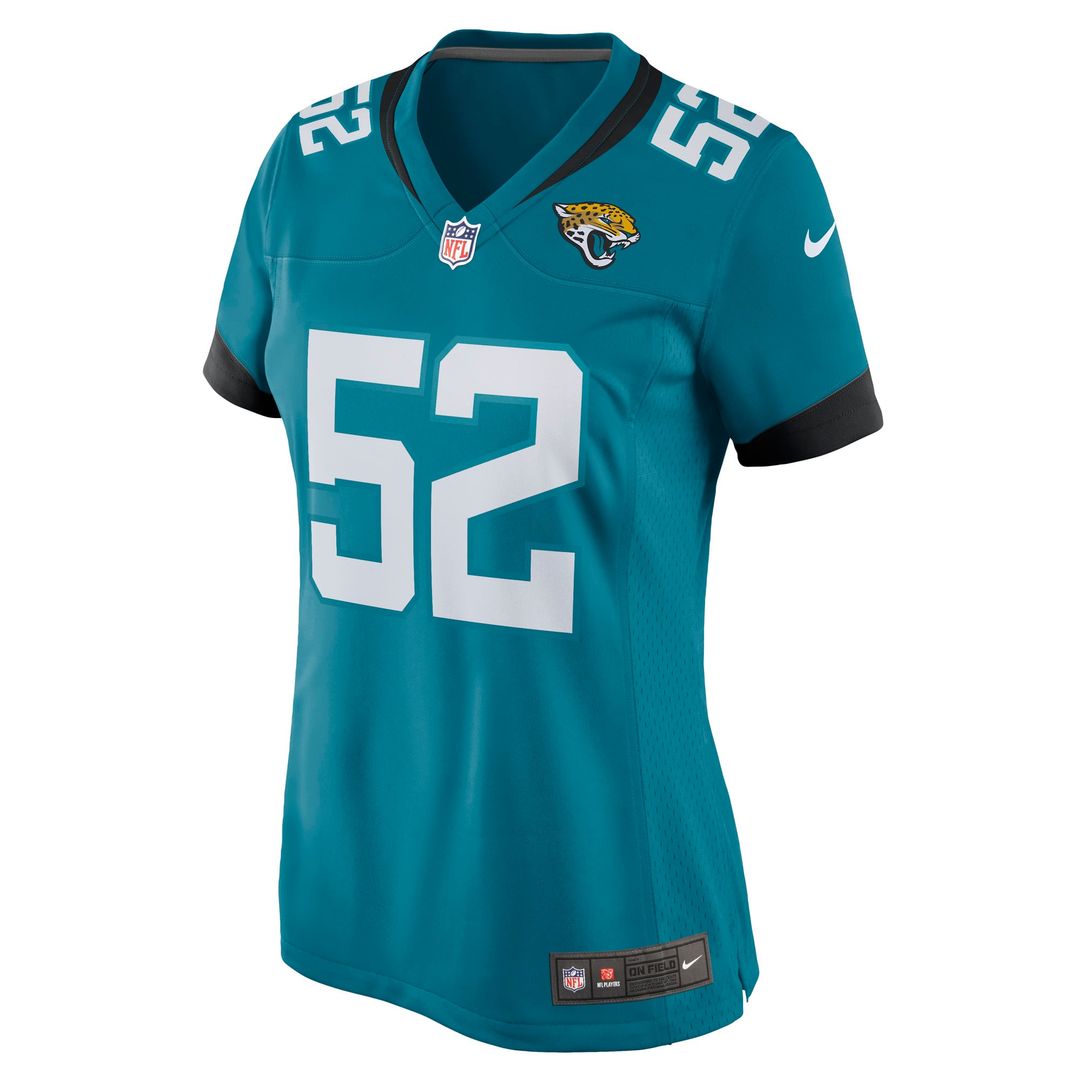 Women's Nike Jacksonville Jaguars DaVon Hamilton Teal Game NFL Jersey