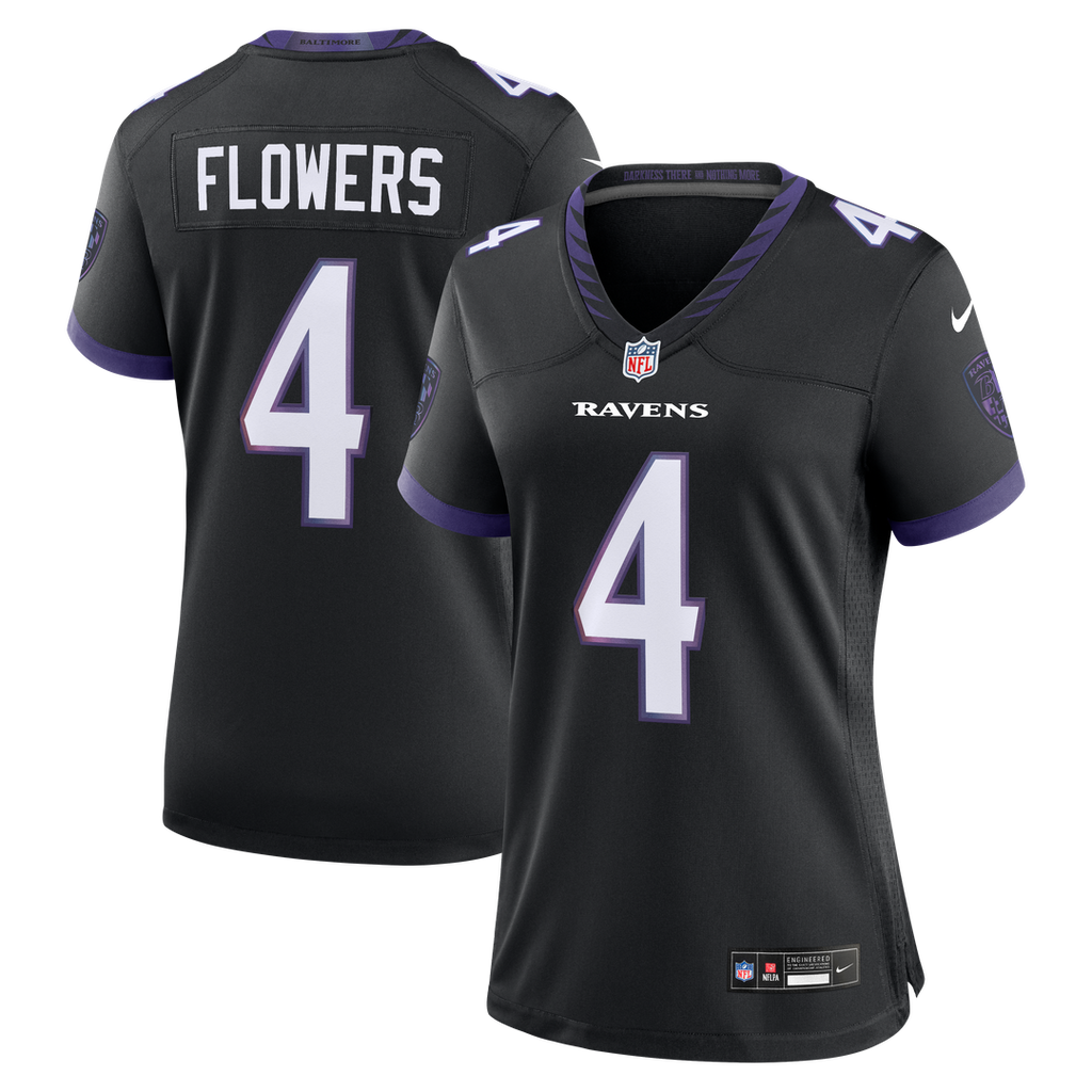 Women's Nike Baltimore Ravens Zay Flowers Black Alternate Game NFL Jersey