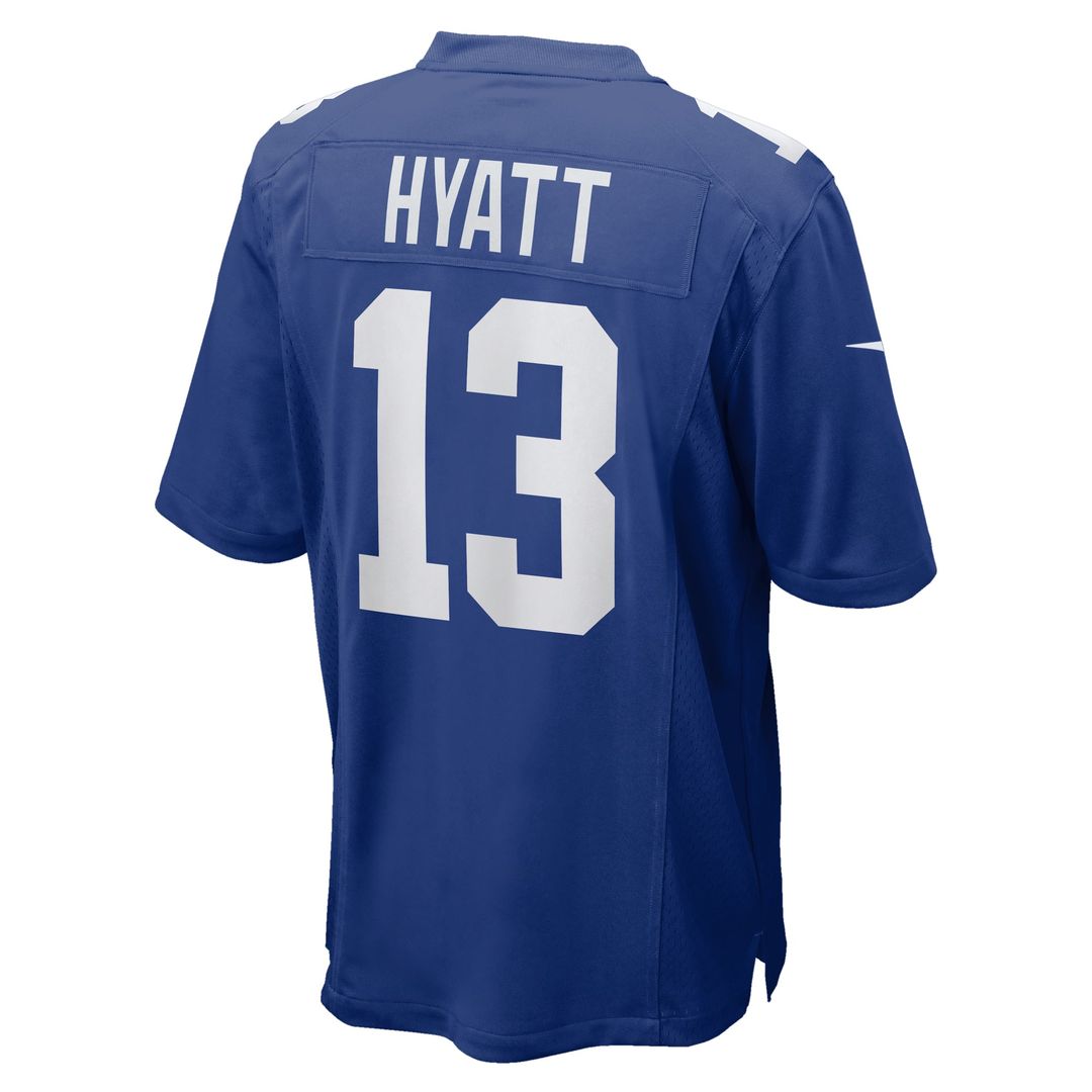 Men's Nike New York Giants Jalin Hyatt Royal Team Game NFL Jersey