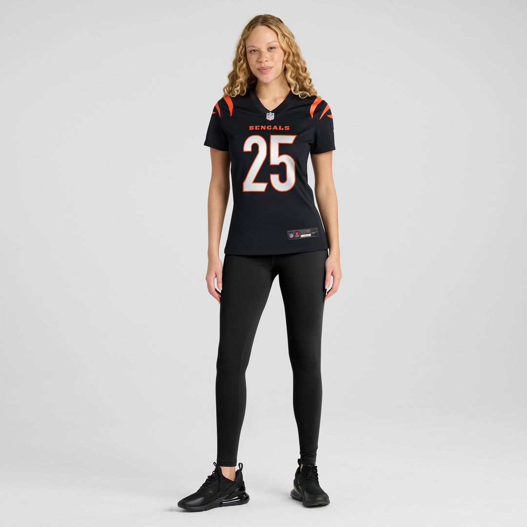 Women's Nike Cincinnati Bengals Tahj Brooks Black Team Game NFL Jersey
