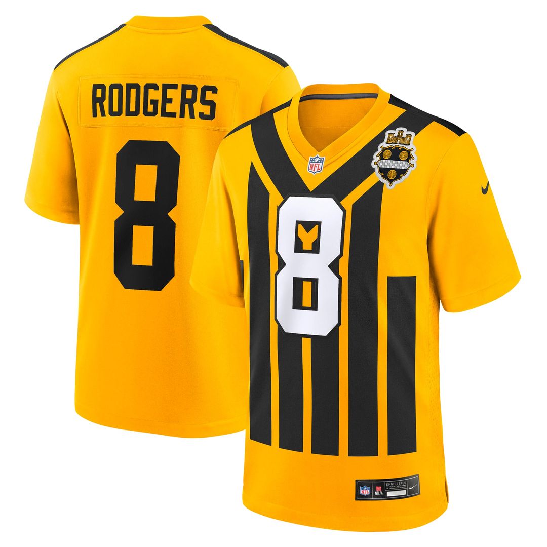 Men's Nike Pittsburgh Steelers Aaron Rodgers Gold Alternate 1933 Throwback Game NFL Jersey