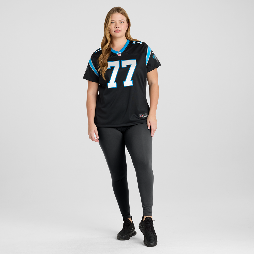 Women's Nike Carolina Panthers Luke Fortner Black Team Game NFL Jersey