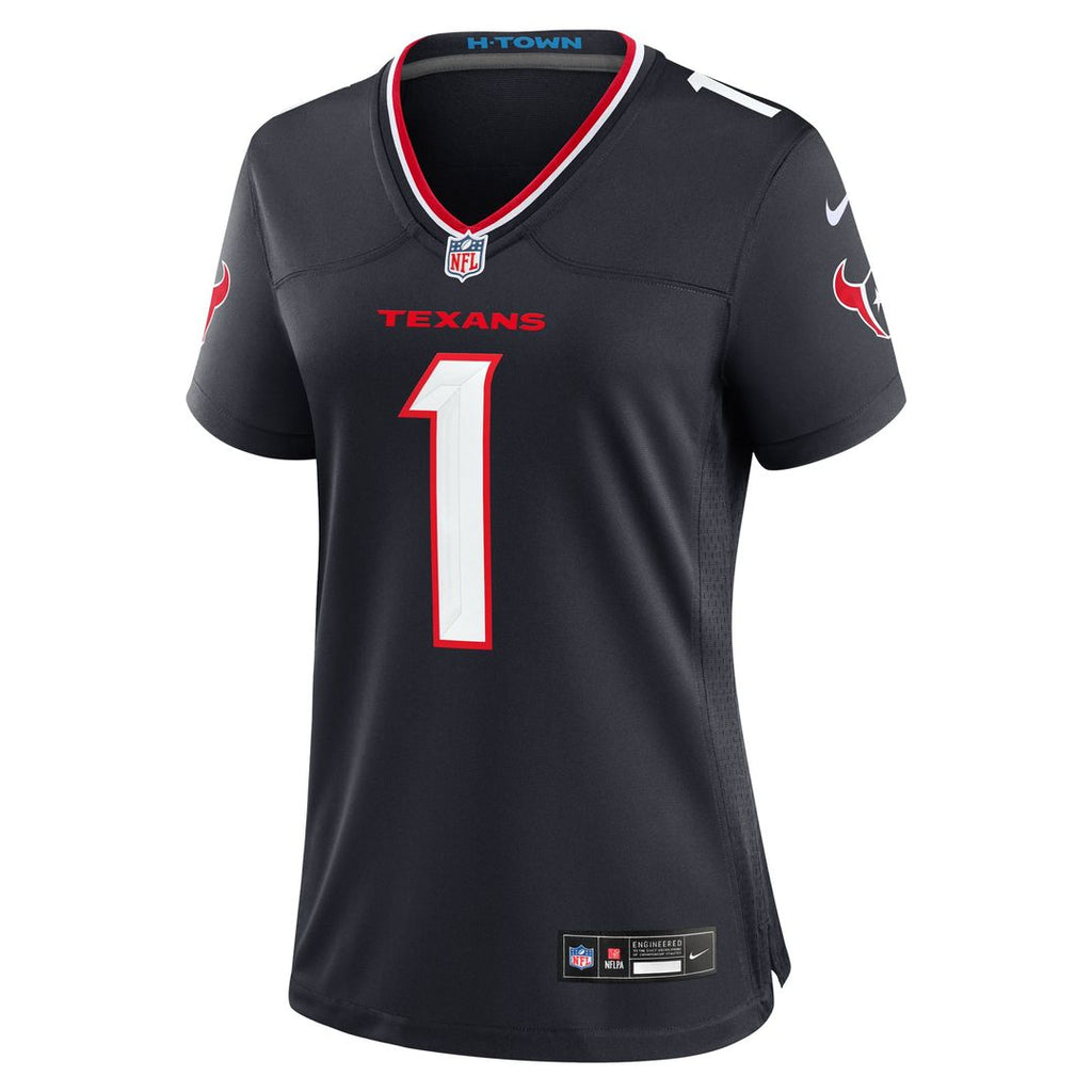 Women's Nike Houston Texans Navy #1 Mom Game NFL Jersey